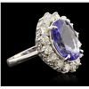 Image 2 : 14KT White Gold 6.93ct Tanzanite and Diamond Ring