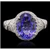 Image 1 : 14KT White Gold 3.62ct Tanzanite and Diamond Ring