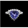 Image 1 : 14KT White Gold 3.30ct Tanzanite and Diamond Ring