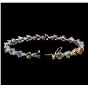 Image 3 : 11.72ctw Multicolor Sapphire and Diamond Bracelet - 18KT White Gold