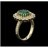 Image 3 : 14KT Yellow Gold 3.11ct Emerald and Diamond Ring
