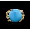 Image 1 : 14KT Yellow Gold 7.64ct Turquoise and Sapphire Ring
