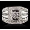 Image 1 : 14KT White Gold 0.68ctw Diamond Engagement Ring
