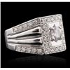 Image 2 : 14KT White Gold 0.68ctw Diamond Engagement Ring