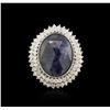 Image 1 : 14KT White Gold 15.08ct Sapphire and Diamond Ring