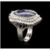 Image 3 : 14KT White Gold 15.08ct Sapphire and Diamond Ring