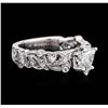 Image 2 : 18KT White Gold 1.12ctw Diamond Ring