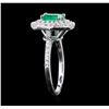 Image 3 : 14KT White Gold 1.28ct Emerald and Diamond Ring