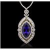 Image 2 : 18KT White Gold 33.29ct Tanzanite and Diamond Necklace
