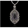 Image 3 : 18KT White Gold 33.29ct Tanzanite and Diamond Necklace