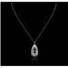 Image 1 : 14KT Rose Gold 19.54ct Kunzite and Diamond Pendant With Chain