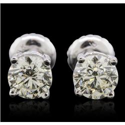 14KT White Gold 1.00ctw Diamond Solitaire Earrings