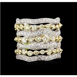 3.36ctw Fancy Yellow Diamond Ring - 14KT Two-Tone Gold