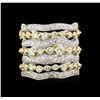 Image 1 : 3.36ctw Fancy Yellow Diamond Ring - 14KT Two-Tone Gold