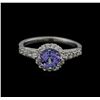 Image 1 : 1.03ct Tanzanite and Diamond Ring - 14KT White Gold