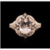 Image 1 : 14KT Rose Gold 2.52ct Morganite and Diamond Ring
