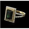 Image 2 : 14KT Yellow Gold 3.15ct Green Tourmaline and Diamond Ring