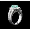 Image 3 : 1.70ct Emerald and Diamond Ring - 14KT White Gold