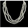 Image 1 : 14KT White Gold Pearl and Diamond Necklace