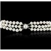 Image 3 : 14KT White Gold Pearl and Diamond Necklace