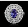 Image 1 : 18KT White Gold 2.42ct Tanzanite and Diamond Ring