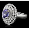 Image 2 : 18KT White Gold 2.42ct Tanzanite and Diamond Ring