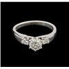 Image 1 : 0.80ctw Diamond Ring - 18KT White Gold