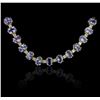 Image 1 : 14KT Yellow Gold 34.56ctw Tanzanite and Diamond Necklace