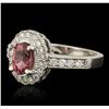 Image 2 : 14KT White Gold 1.53ct Pink Sapphire and Diamond Ring