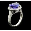 Image 3 : 14KT White Gold 5.91ct Tanzanite and Diamond Ring