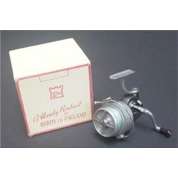 Hardy Bros. 'Exalta' alloy fixed spool fishing reel, No. 772886, with original box. See illustrat...