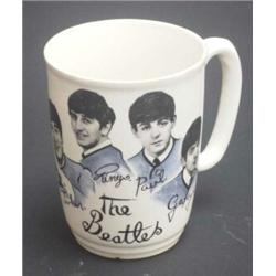 The Beatles: 1960s Broadhurst Bros Burslem mug, and pair of plates, transfer printed with the 'Fa...