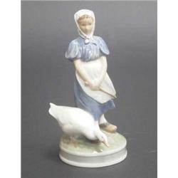 Royal Copenhagen figure 'The Goose Girl', modelled by Christian Thomsen, printed mark, 10 in....