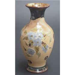 Royal Doulton 'Slaters Patent' 'Art Union of London' baluster vase decorated with trailing flower...
