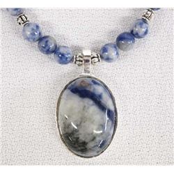 Estate Beaded Sodalite Pendant Necklace