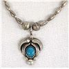 Image 1 : Navajo Sterling Bisbee Turquoise Pendant Necklace