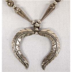 Navajo Sterling Bead & Naja Pendant Necklace