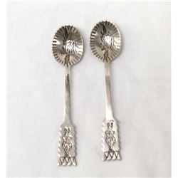 2 Electroplated Nickel Silver Collector's Spoons
