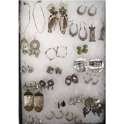 Collection of 20+ Sterling Silver Earrings
