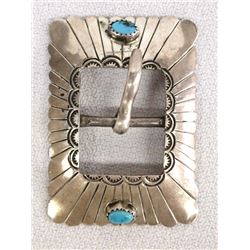 Navajo Sterling Silver Turquoise Buckle