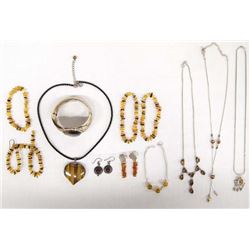 Collection of Amber and Tigers Eye Jewelry