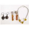 Image 4 : Collection of Amber and Tigers Eye Jewelry
