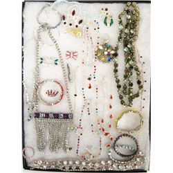 Collection of Multi-Colored Rhinestone Jewelry