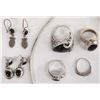 Image 2 : Collection of Sterling Silver & Onyx Jewelry