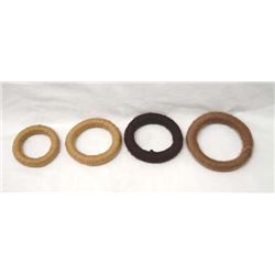 Collection of 4 Mata Ortiz Yarn Covered Pot Rings
