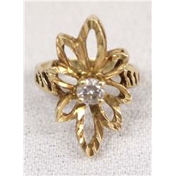 14K Gold and Diamond Ring, Size 3.5