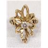 Image 1 : 14K Gold and Diamond Ring, Size 3.5