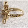 Image 3 : 14K Gold and Diamond Ring, Size 3.5