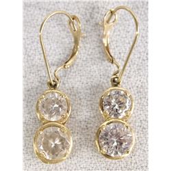 Estate 14K Gold and CZ Earrings