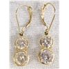 Image 1 : Estate 14K Gold and CZ Earrings